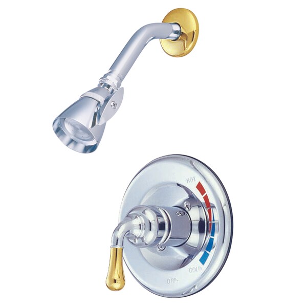 Shower Faucet, 2, Wall Mount, Polished Chrome/Polished Brass